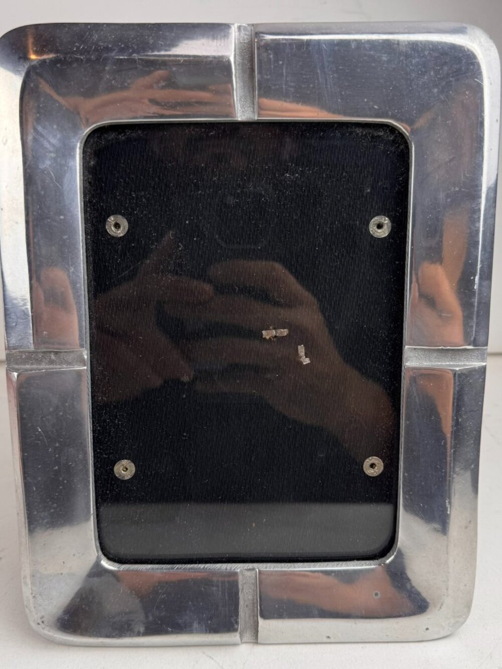 Vintage Heavy Cast Metal Picture Frame Art Deco Mid Century Modern 7x9